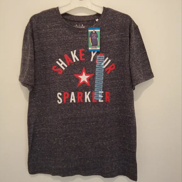 NWT - ROYCE BRAND Women's Americana Graphic tee-Heather Blue Shake your Sparkler - Picture 2 of 6